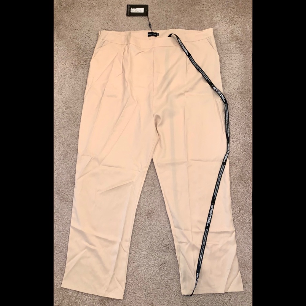 Beige Woven Straight Leg Pants Size 2x